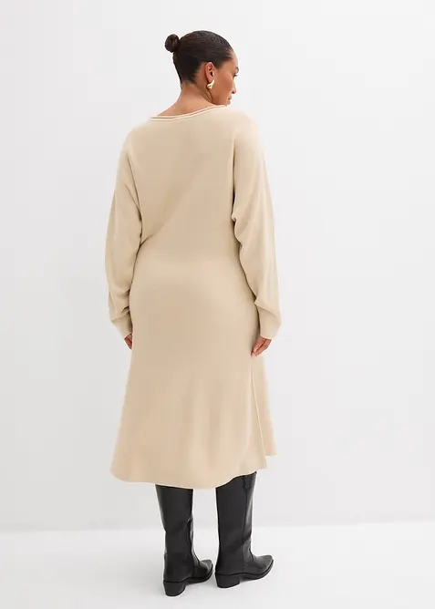 Abito midi in maglia misto viscosa, bonprix