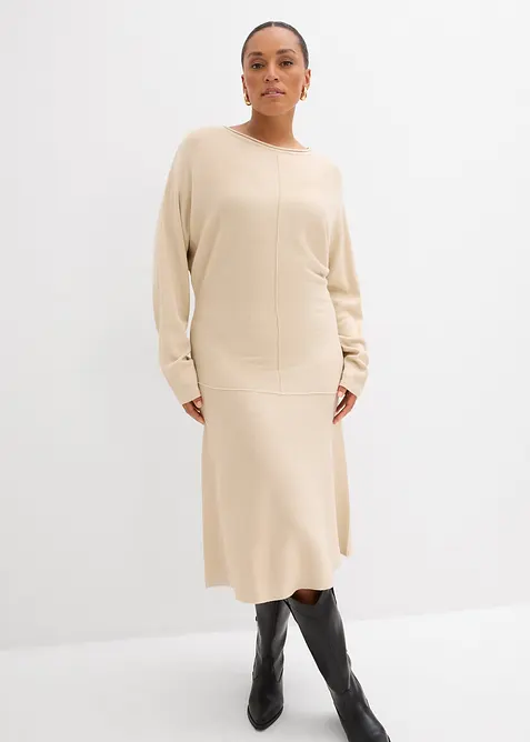 Abito midi in maglia misto viscosa, bonprix