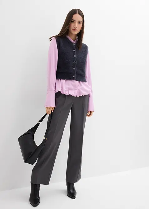 Gilet in maglia in filato peloso di misto viscosa, bonprix