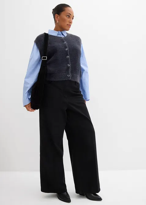 Gilet in maglia in filato peloso di misto viscosa, bonprix