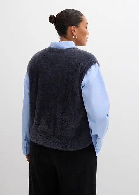 Gilet in maglia in filato peloso di misto viscosa, bonprix