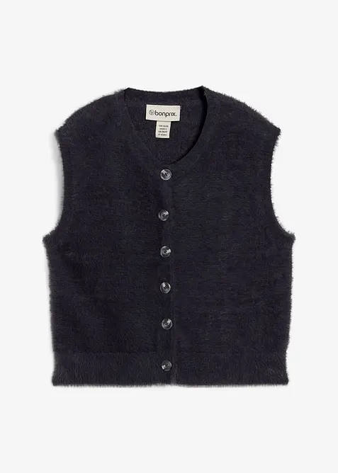 Gilet in maglia in filato peloso di misto viscosa, bonprix