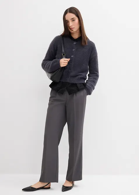 Cardigan in filato peloso di misto viscosa, bonprix