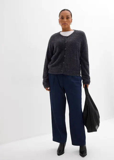 Cardigan in filato peloso di misto viscosa, bonprix