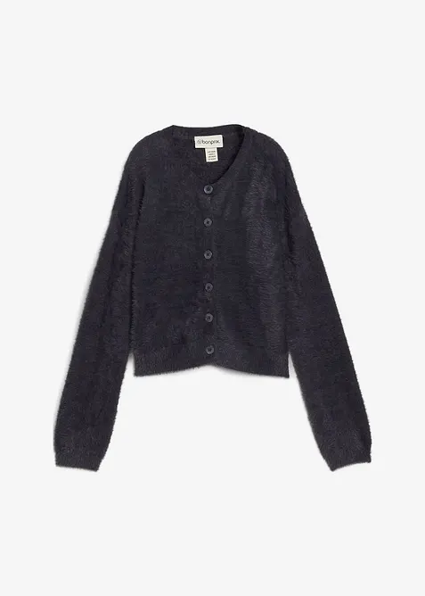 Cardigan in filato peloso di misto viscosa, bonprix
