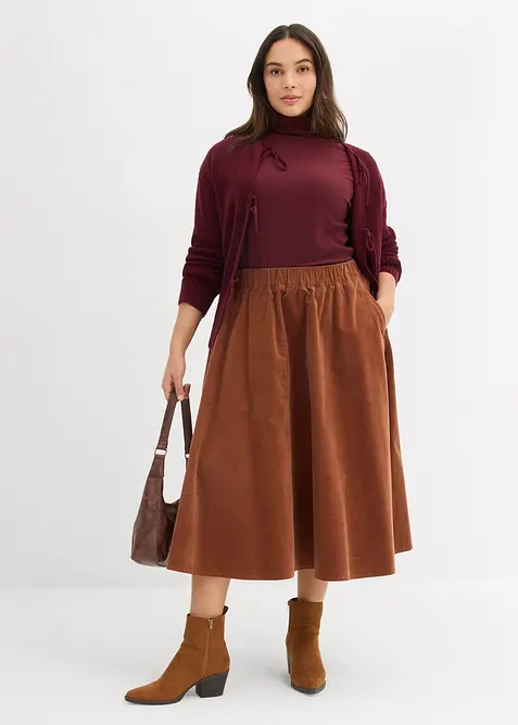 Gonna in velluto misto cotone, bonprix