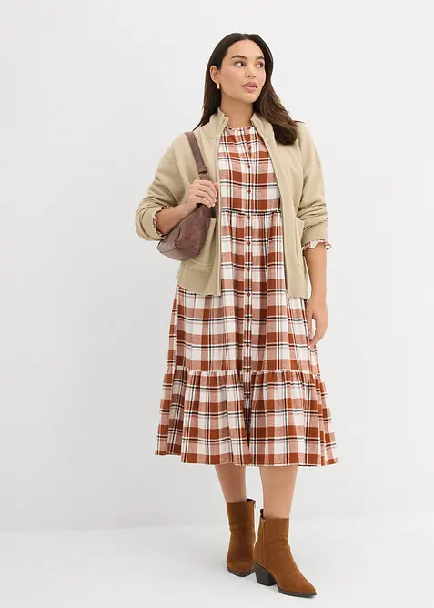 Abito midi in flanella, bonprix