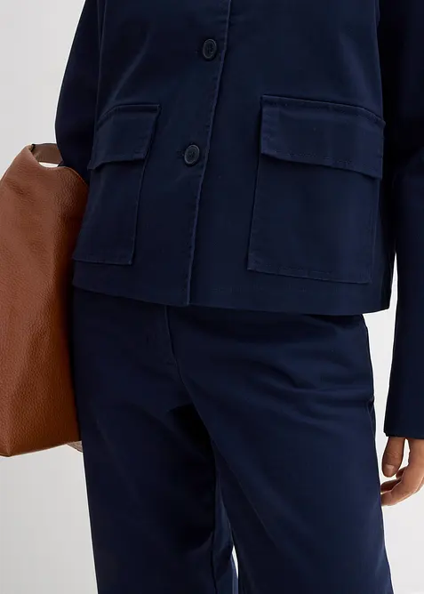 Giacca corta da mezza stagione in misto cotone biologico elasticizzato, bonprix