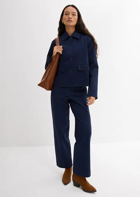 Giacca corta da mezza stagione in misto cotone biologico elasticizzato, bonprix