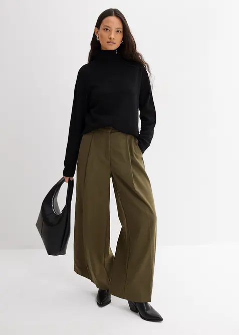 Maglione in misto viscosa con cerniera, bonprix