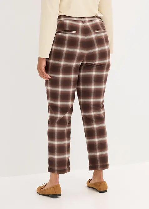 Pantaloni a quadri con risvolto, bonprix