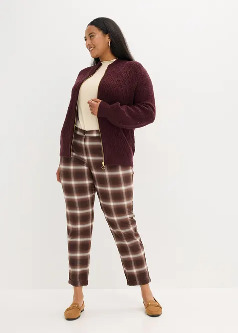 Pantaloni a quadri con risvolto, bonprix