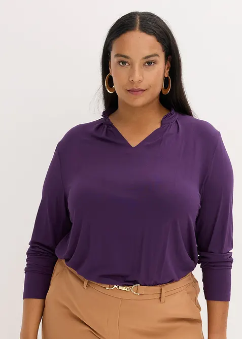 Maglia con colletto dritto, bonprix