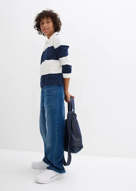 Felpa stile polo in puro cotone biologico, bonprix