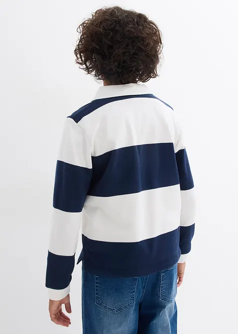 Felpa stile polo in puro cotone biologico, bonprix