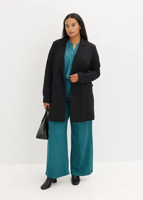 Blazer lungo in punto di Roma, bonprix