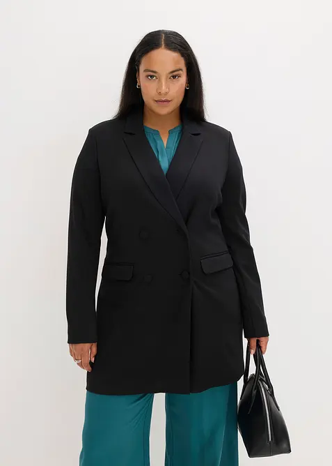 Blazer lungo in punto di Roma, bonprix