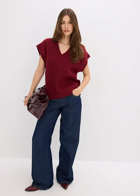 Gilet in maglia a trecce, bonprix