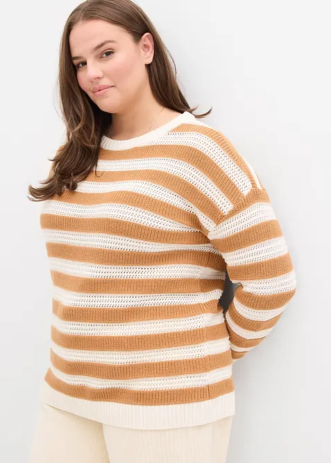 Maglione oversize in puro cotone, bonprix