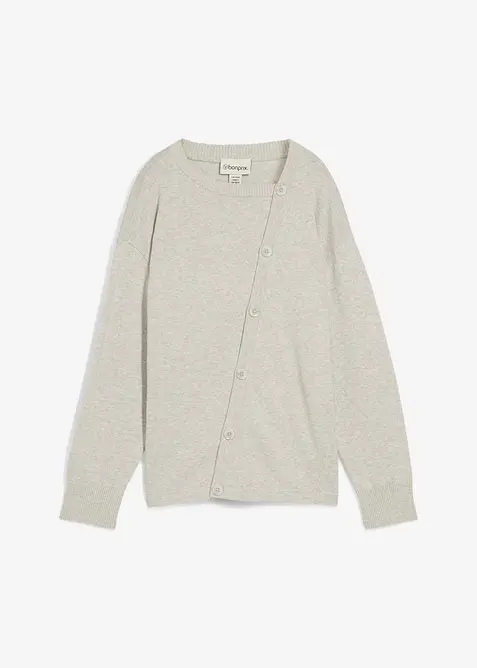Maglione in filato fine con abbottonatura asimmetrica, bonprix