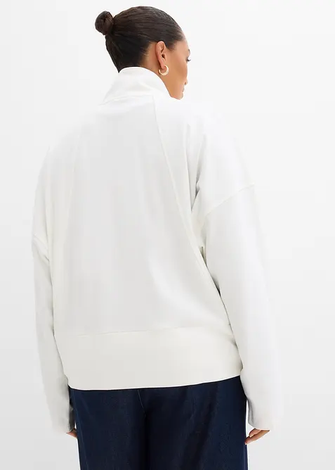 Felpa con zip in morbido Punto di Roma, bonprix