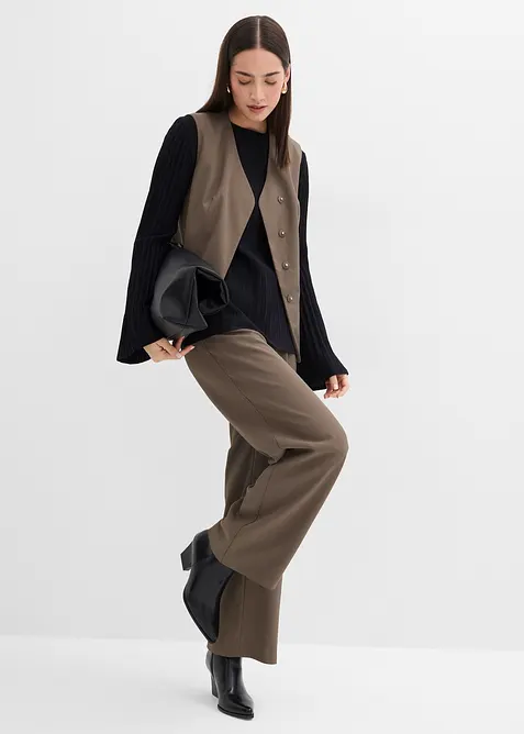 Maglione plissettato in filato fine di misto viscosa, bonprix