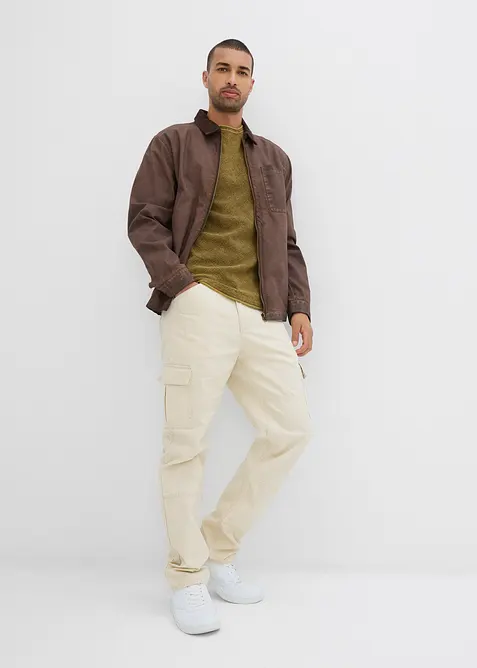 Pantaloni cargo straight in canvas di cotone, relaxed fit, bonprix