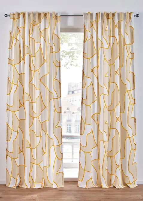 Tenda trasparente con motivo grafico (pacco da 1), bonprix