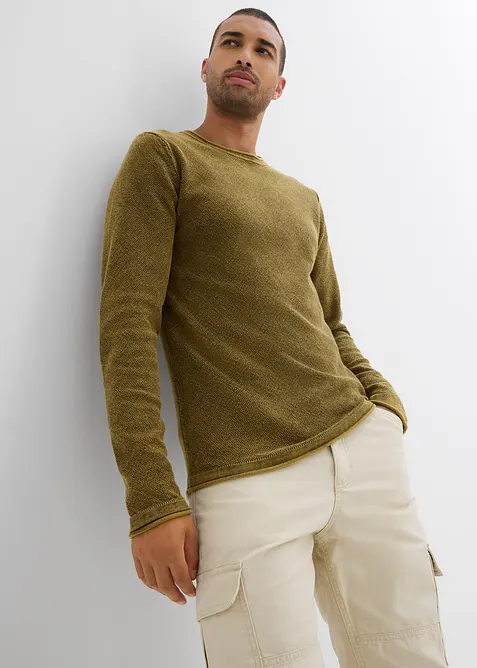 Maglione effetto lavato, slim fit, bonprix