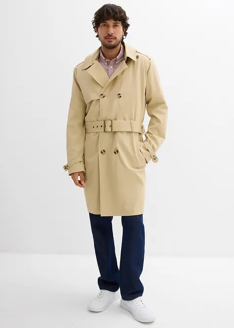 Trench 2 in 1 con cappuccio staccabile, idrorepellente, bonprix