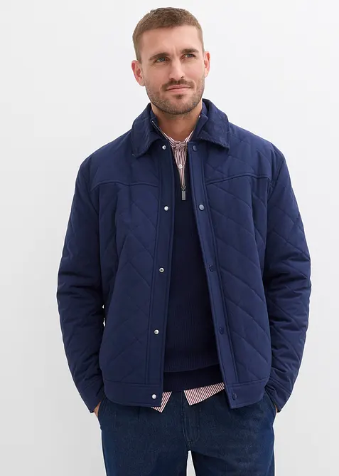 Giacca trapuntata con colletto in velluto a coste, bonprix