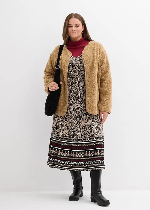 Abito lungo in morbido misto viscosa ed elastan, bonprix