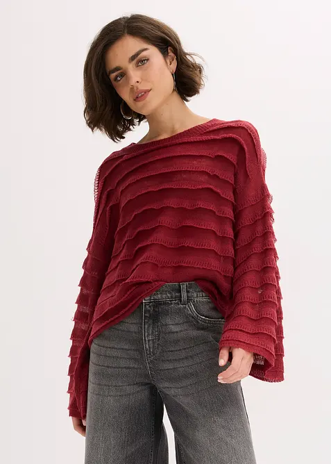 Maglione oversize semitrasperente, bonprix