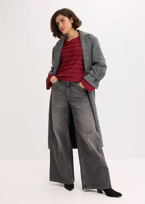 Maglione oversize semitrasperente, bonprix