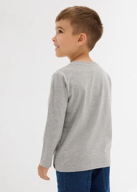 Maglia serafino a maniche lunghe con cotone biologico (pacco da 2), bonprix