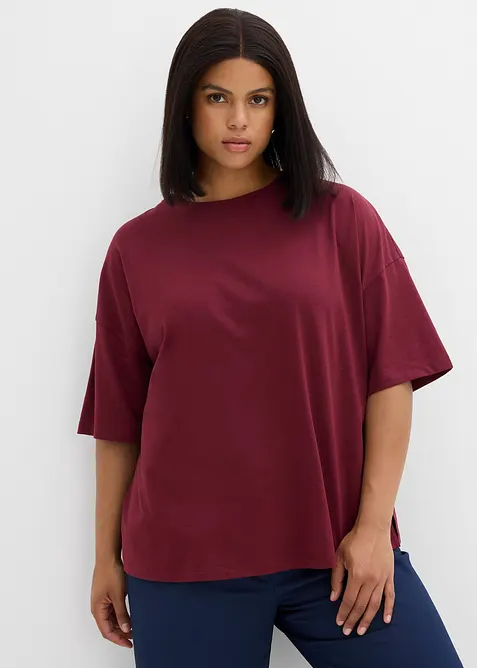 T-shirt ampia in misto cotone, bonprix
