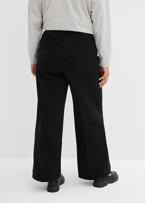 Pantaloni in twill di puro cotone con piega, bonprix