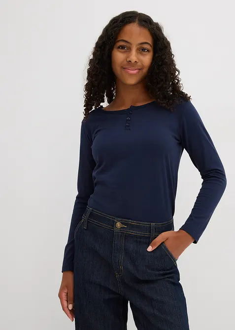 Maglia a maniche lunghe con cotone biologico (pacco da 2), bonprix