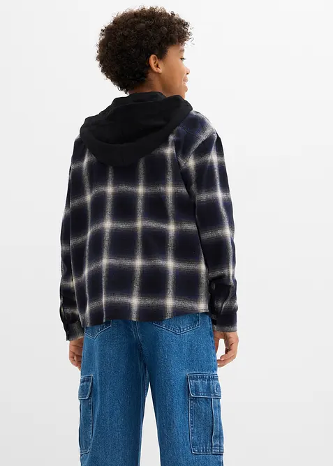 Camicia di flanella con cappuccio a maniche lunghe, bonprix