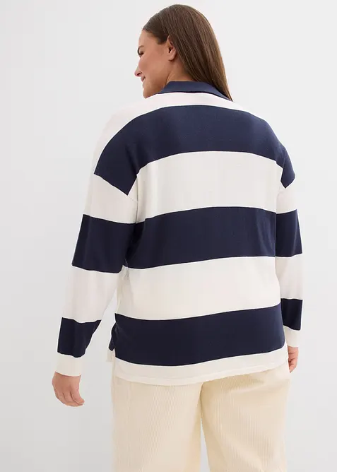 Maglione oversize con colletto a polo, bonprix