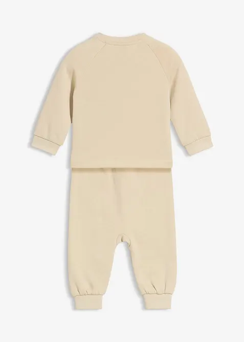 Felpa e pantaloni morbidi con cotone biologico (set 2 pezzi), bonprix
