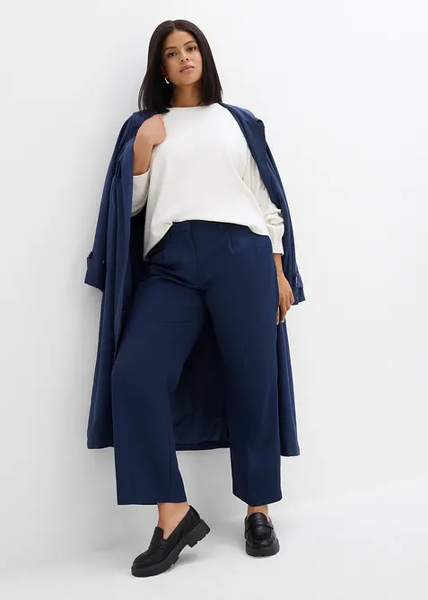 Pantaloni 7/8 larghi in misto cotone biologico elasticizzato, bonprix