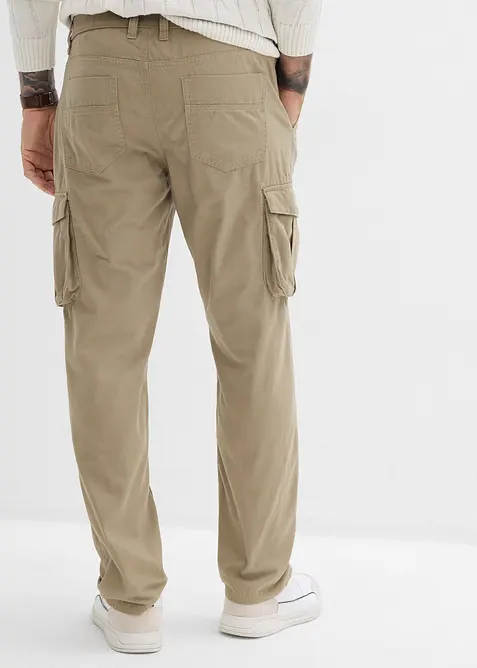 Pantaloni cargo regular fit in puro cotone, straight, bonprix