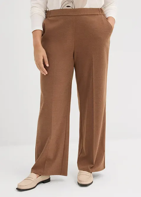 Pantaloni larghi in simil lana, bonprix