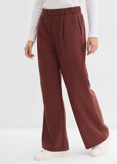 Pantaloni larghi in simil lana, bonprix