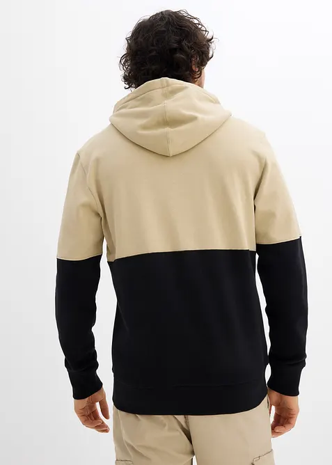 Felpa con zip e cappuccio in puro cotone biologico, bonprix