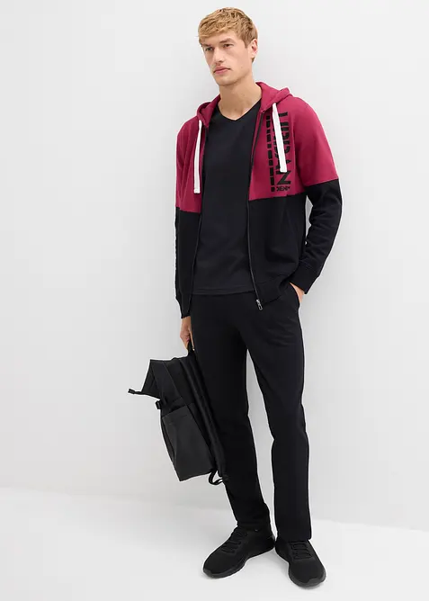 Felpa con zip e cappuccio in puro cotone biologico, bonprix