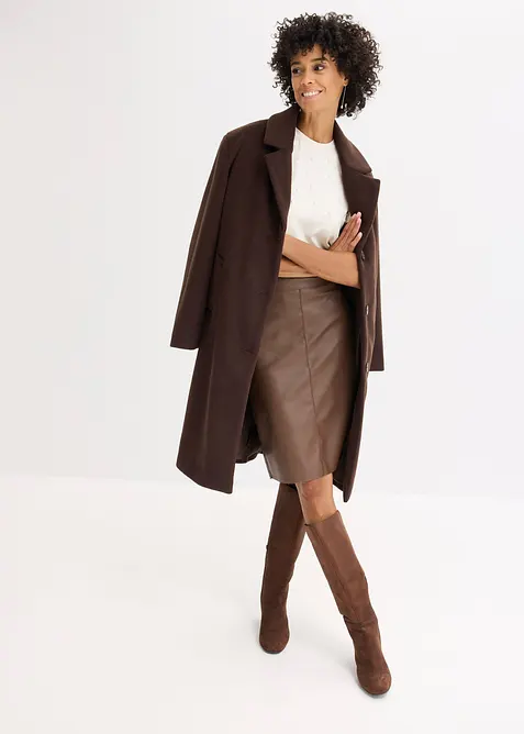 Gonna longuette in similpelle, bonprix