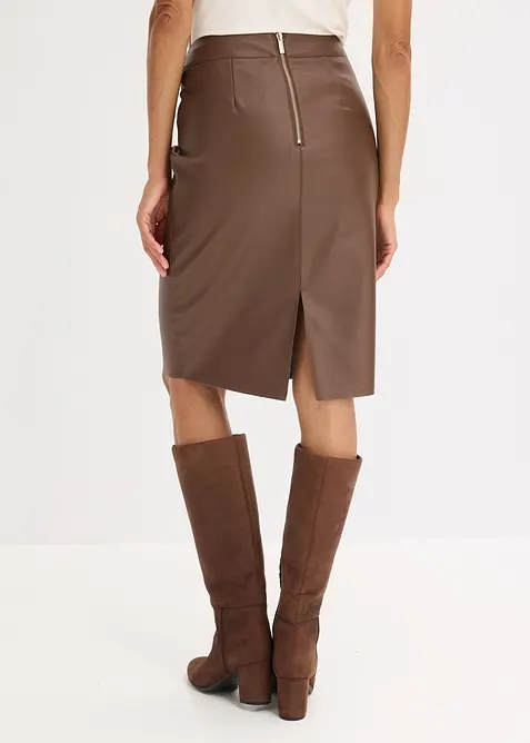 Gonna longuette in similpelle, bonprix