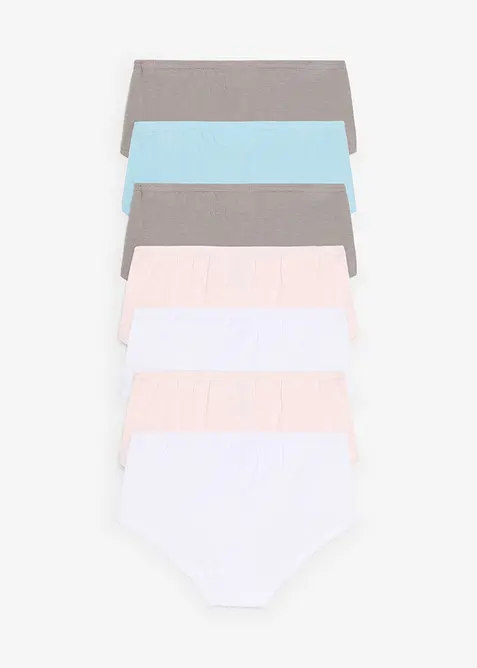 Culotte con cotone biologico morbido e fiocco in satin (pacco da 7), bonprix